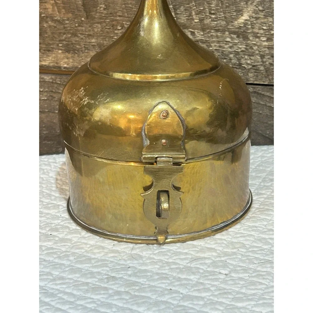 Antique Collectible Handcrafted Brass Islamic Pan Daan Box‎ Small Betel Nut Box